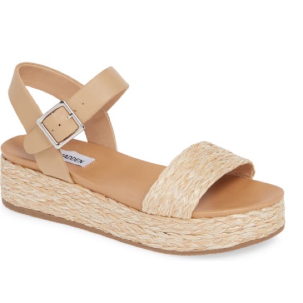 Steve Madden Tan Espadrille Sandals (See Note)